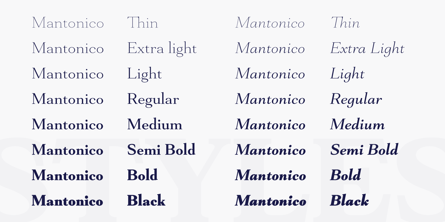 Mantonico Thin Font preview